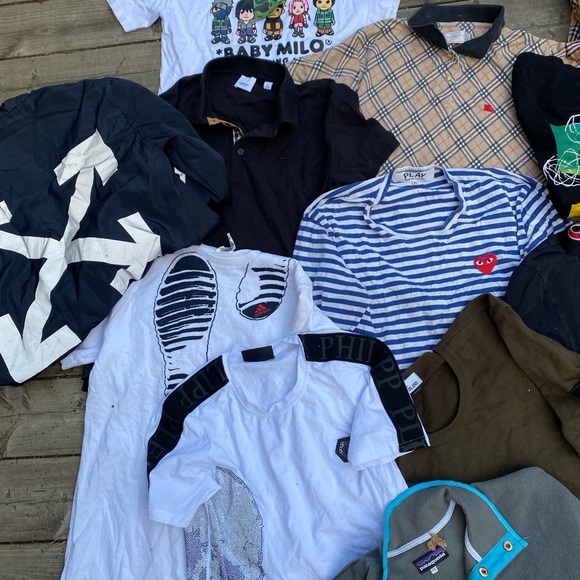 Lot of 9 Designer Clothing Items - Burberry, Bape, Stone Island, Patagonia XL - Picture 10 of 10